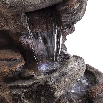 Alpine Corporation 4-Tier Rock Water Fountain with LED Lights review