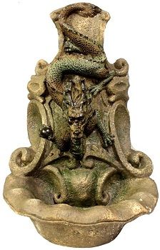 Asian Zing Alabaster Dragon Fountain