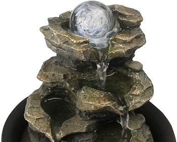 BBabe Spinning Orb Rock Cascading Tabletop INDOOR Office Fountain review