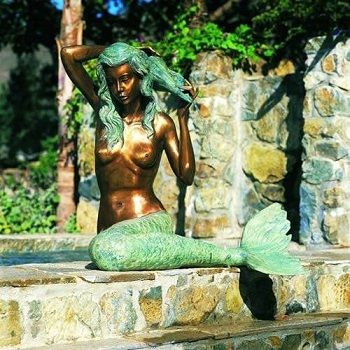 Brass Baron Mermaid Fountain In Bronze Finish