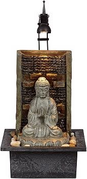 John Timberland Namaste Zen Buddha Tabletop Water Fountain