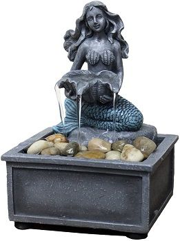 Nature's Mark Mermaid Table-top Fountain with Adapter