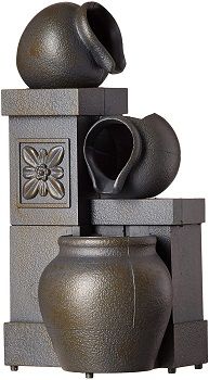 Newport Coast Collection Color Changing Rustic Vase LED Fountain