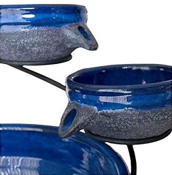 Smart Solar Ceramic Cascade Fountain In Blueberry review
