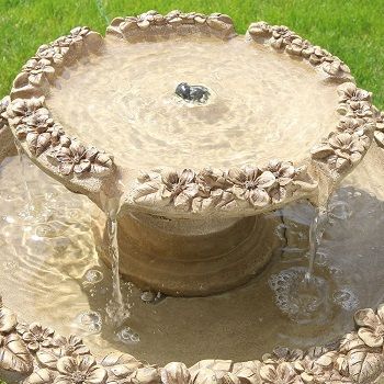 Sunnydaze Beveled Flower Outdoor Bird Bath Fountain review