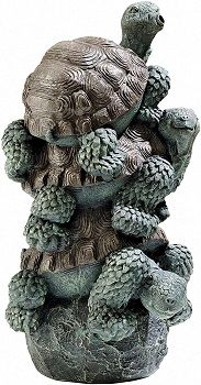 Design Toscano Stacked Turtles Spitter Piped Statue