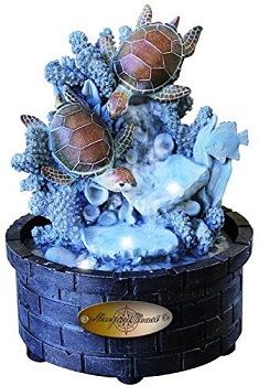 Newport Coast Collection Diving Turtle Tabletop Water Fountain