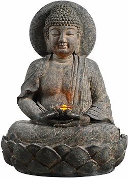 Peaktop Indoor Buddha Water Fountain Zen Statue With LED Light