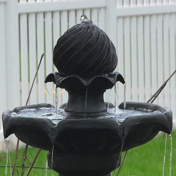 Sunnydaze 2-Tier Solar Powered Outdoor Water Fountain With Battery Backup review