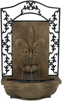 Sunnydaze French Lily Outdoor Wall Water Fountain